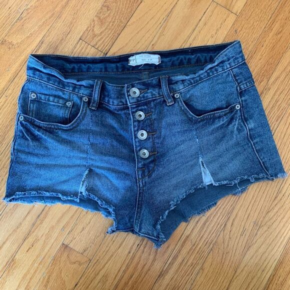 — Free People — High-waisted denim jean shorts 27  - Picture 1 of 6